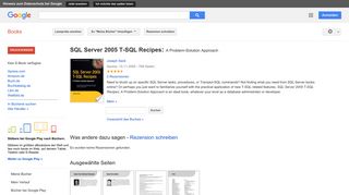 
                            12. SQL Server 2005 T-SQL Recipes: A Problem-Solution Approach
