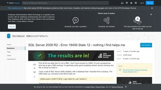 
                            9. SQL Server 2008 R2 - Error 18456 State 12 - nothing I find helps ...