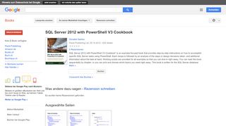 
                            7. SQL Server 2012 with PowerShell V3 Cookbook