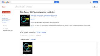 
                            9. SQL Server 2017 Administration Inside Out