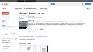 
                            11. SQL Server 7 Essential Reference - Google Books-Ergebnisseite
