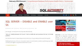 
                            4. SQL SERVER - DISABLE and ENABLE user SA - SQL Authority with ...