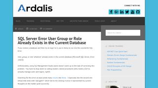 
                            11. SQL Server Error User Group or Role Already Exists in the Current ...