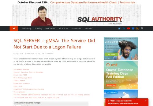 
                            6. SQL SERVER - gMSA: The Service Did Not Start Due to a Logon ...