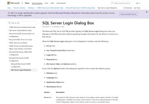
                            2. SQL Server Login Dialog Box - MSDN - Microsoft