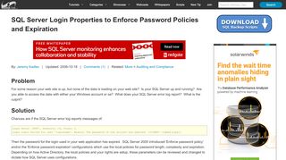 
                            5. SQL Server Login Properties to Enforce Password Policies and ...