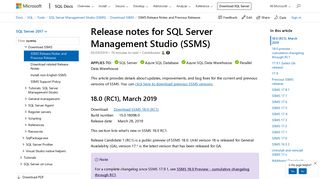 
                            7. SQL Server Management Studio - Changelog (SSMS) - Microsoft Docs