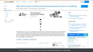 
                            5. SQL Server query to find all permissions/access for all users in a ...