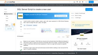 
                            5. SQL Server Script to create a new user - Stack Overflow