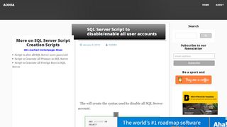 
                            9. SQL Server Script to disable/enable all user accounts - aodba