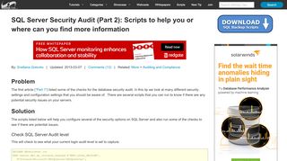 
                            6. SQL Server Security Audit (Part 2): Scripts to help you or where can ...
