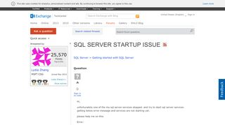 
                            1. SQL SERVER STARTUP ISSUE - Microsoft