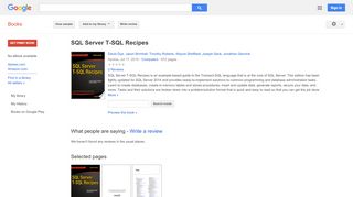 
                            11. SQL Server T-SQL Recipes