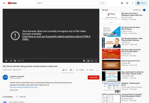 
                            9. SQL Server tutorial: Using security and permissions | lynda.com ...