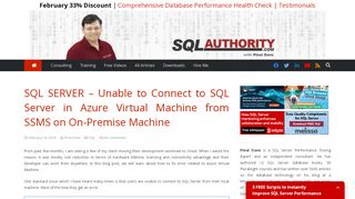 
                            6. SQL SERVER - Unable to Connect to SQL Server in Azure Virtual ...