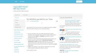 
                            2. SQL SERVER'da Login failed for user '' Hatası ~ Yasin MÜFTÜLER