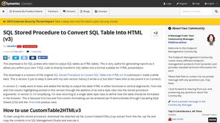 
                            3. SQL Stored Procedure to Convert SQL Table Into HTML (v3) - Symantec