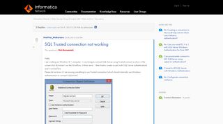 
                            13. SQL Trusted connection not working - Informatica Network