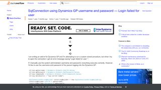 
                            5. SqlConnection using Dynamics GP username and password -- Login ...