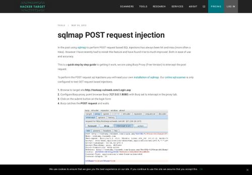 
                            3. SQLmap POST request injection - HackerTarget.com