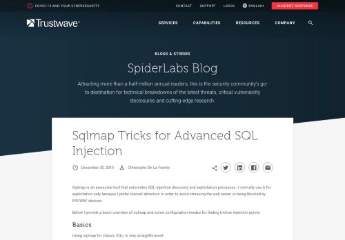 
                            10. Sqlmap Tricks for Advanced SQL Injection | Trustwave | SpiderLabs ...