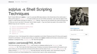 
                            10. sqlplus -s Shell Scripting Techniques | dbatoolz
