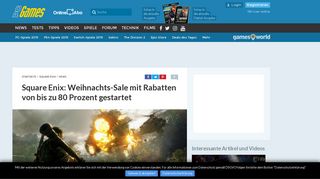 
                            11. Square Enix: Weihnachts-Sale mit Rabatten von bis zu 80 Prozent ...