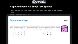 
                            4. Square root sign (make root symbol on your keyboard) - fsymbols