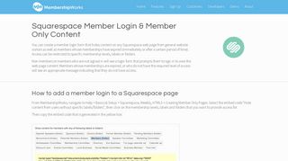 
                            8. Squarespace Member Login & Member Only Content ...