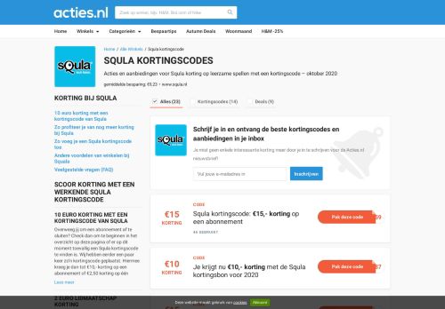 
                            6. Squla kortingscode: €10 + €2 korting in februari 2019 - Acties.nl