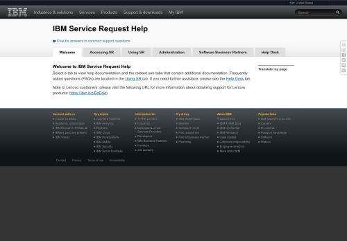 
                            5. SR - IBM Service Request Help - United States