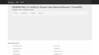 
                            1. SR360N 802.11n ADSL2+ Router User Manual Manual r1 SmartRG, Inc.