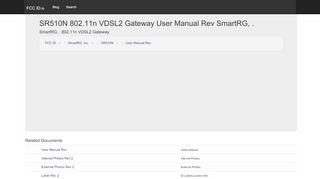 
                            8. SR510N 802.11n VDSL2 Gateway User Manual Rev SmartRG, Inc.