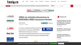 
                            5. SRBA isi schimba denumirea in RENOMIA SRBA Insurance Broker ...