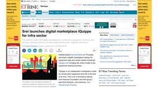 
                            6. Srei launches digital marketplace iQuippo for infra sector - The ...