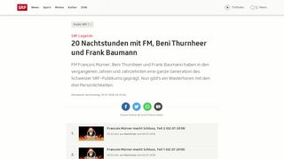 
                            8. SRF Legends - 20 Nachtstunden mit FM, Beni Thurnheer und Frank ...