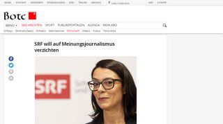 
                            12. SRF will auf Meinungsjournalismus verzichten | Wirtschaft | Bote der ...