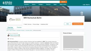 
                            9. SRH Hochschule Berlin - Courses, Fees, Entry criteria, Admissions ...