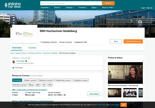 
                            5. SRH Hochschule Heidelberg - Courses, Fees, Entry criteria ...
