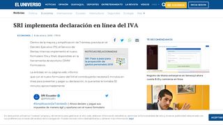 
                            11. SRI implementa declaración en línea del IVA | Economía | Noticias | El ...