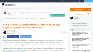 
                            13. Sri Venkateswara University Distance UG and PG Admission 2019