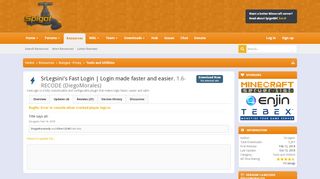 
                            3. SrLegsini's Fast Login | Login made faster and easier. - Bugfix: Error in ...