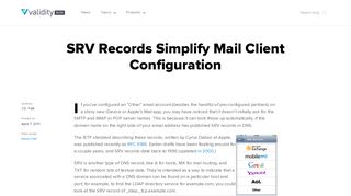 
                            11. SRV Records Simplify Mail Client Configuration | Return Path