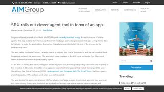 
                            12. SRX rolls out clever agent tool in form of an app - AIM Group