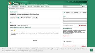 
                            11. SS 2015 Wirtschaftsrecht Fh Bielefeld - Forum - Studis Online