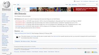 
                            13. SS Clintonia - Wikipedia