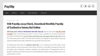 
                            8. SSB Payslip 2019 Download Payslip of Sashastra Seema Bal | PaySlip