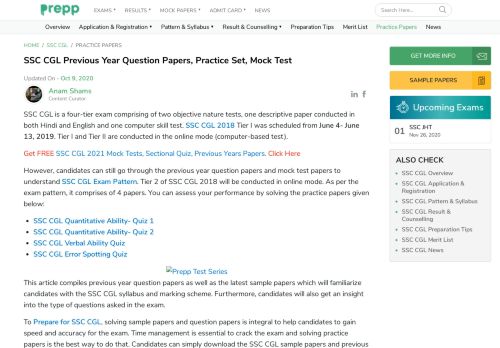 
                            13. SSC CGL 201 8 Sample Papers and Mock Test - Download Now!