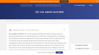 
                            10. SSC CGL Admit Card 2017 (Released) - Download Hall Ticket Here