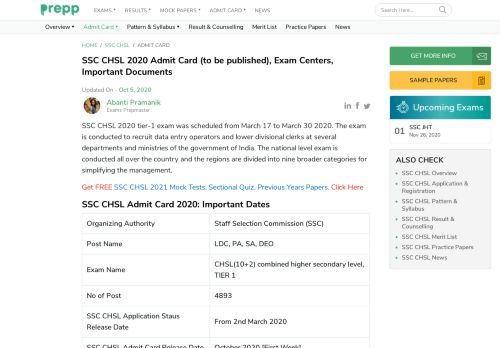 
                            12. SSC CHSL 2017-18 Admit Card released- download Tier 1 call ...